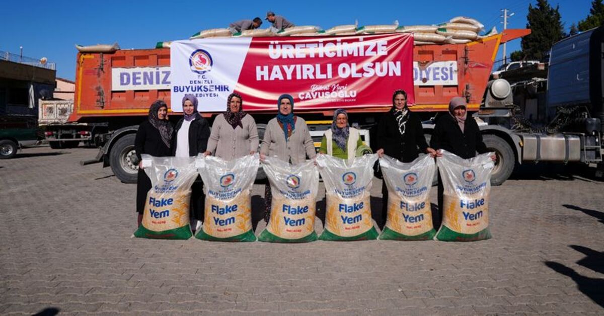 Denizli’de hayvan yetiştiricilerine 910 bin kilogram yem desteği